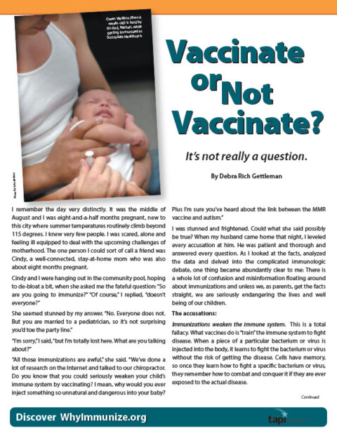 Vaccinate or Not Flyer (English) - Arizona Partnership for Immunization